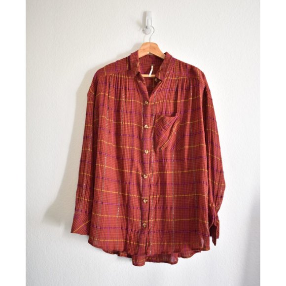 Free People Break My Stride Button Down Top - Picture 1 of 14